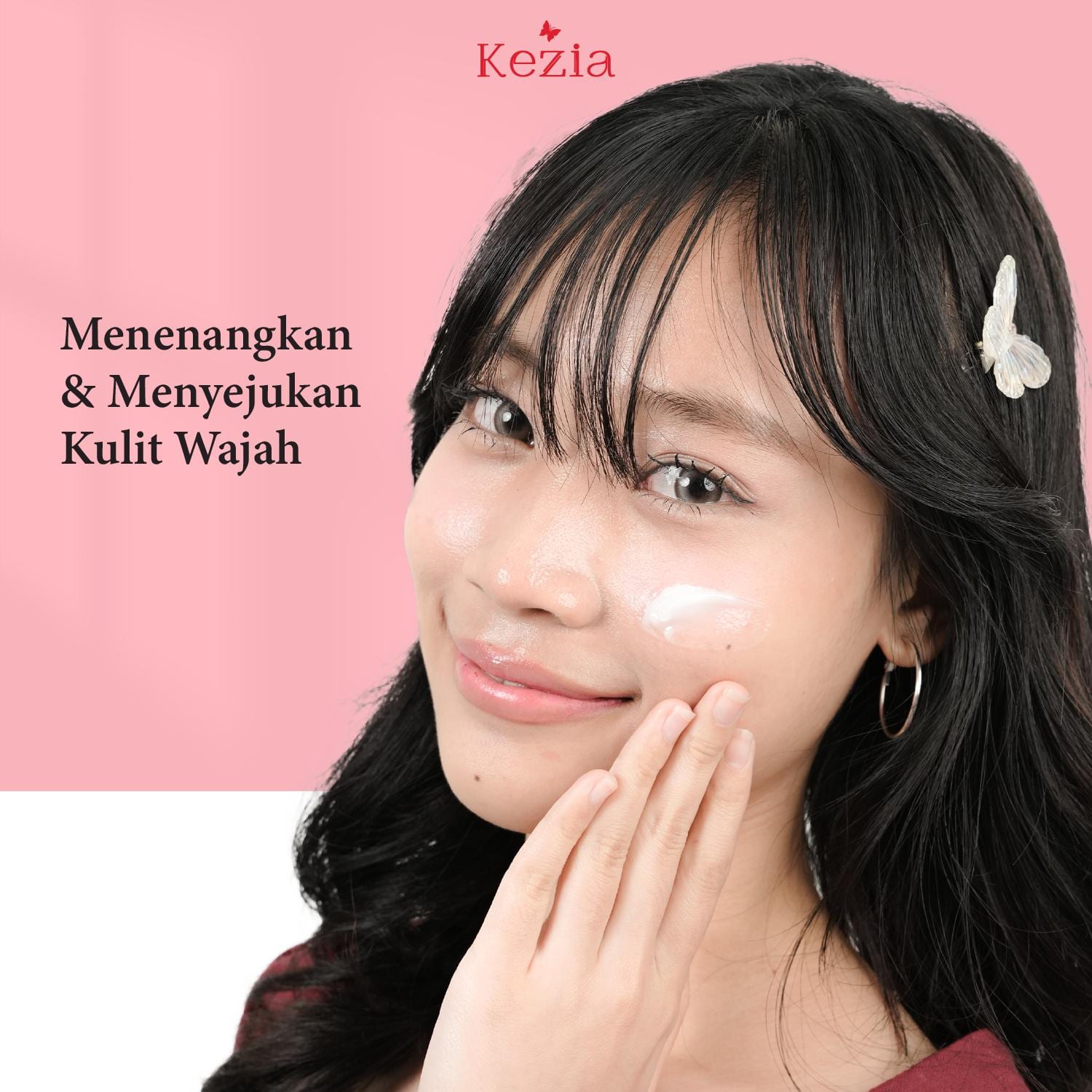 KEZIA Beauty Soothing Cream - Cream untuk Kulit Sensitif , Kering atau Purging di Wajah (FREE 1 CLOUD PADS)