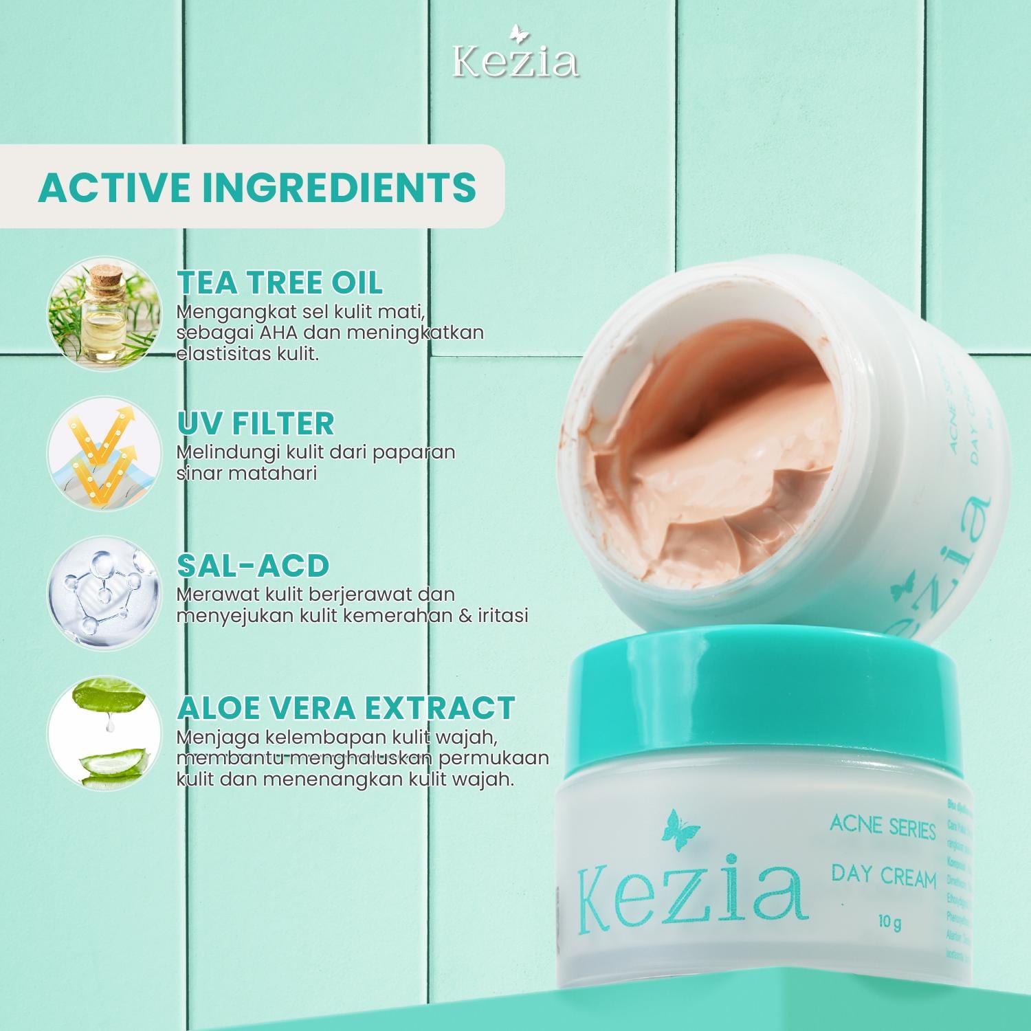 KEZIA Beauty - Paket ACNE TO GLOW (FREE 2 SR ACNE+NC ACNE+CLOUD PADS)
