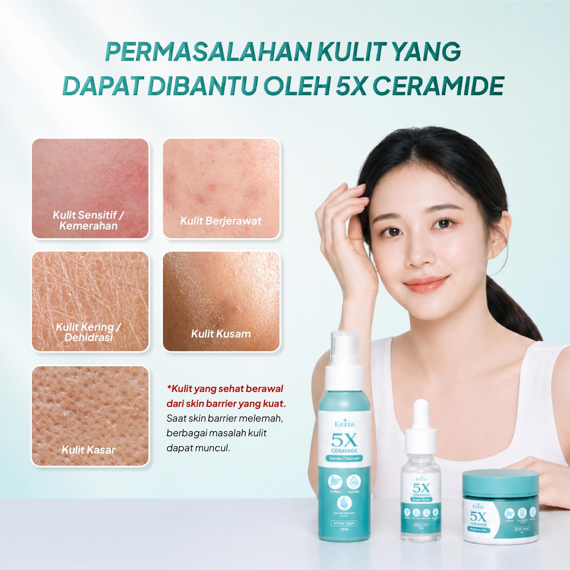 KEZIA Beauty - 5X Ceramide Rescue Serum 10ml (FREE 1 CLOUD PADS)