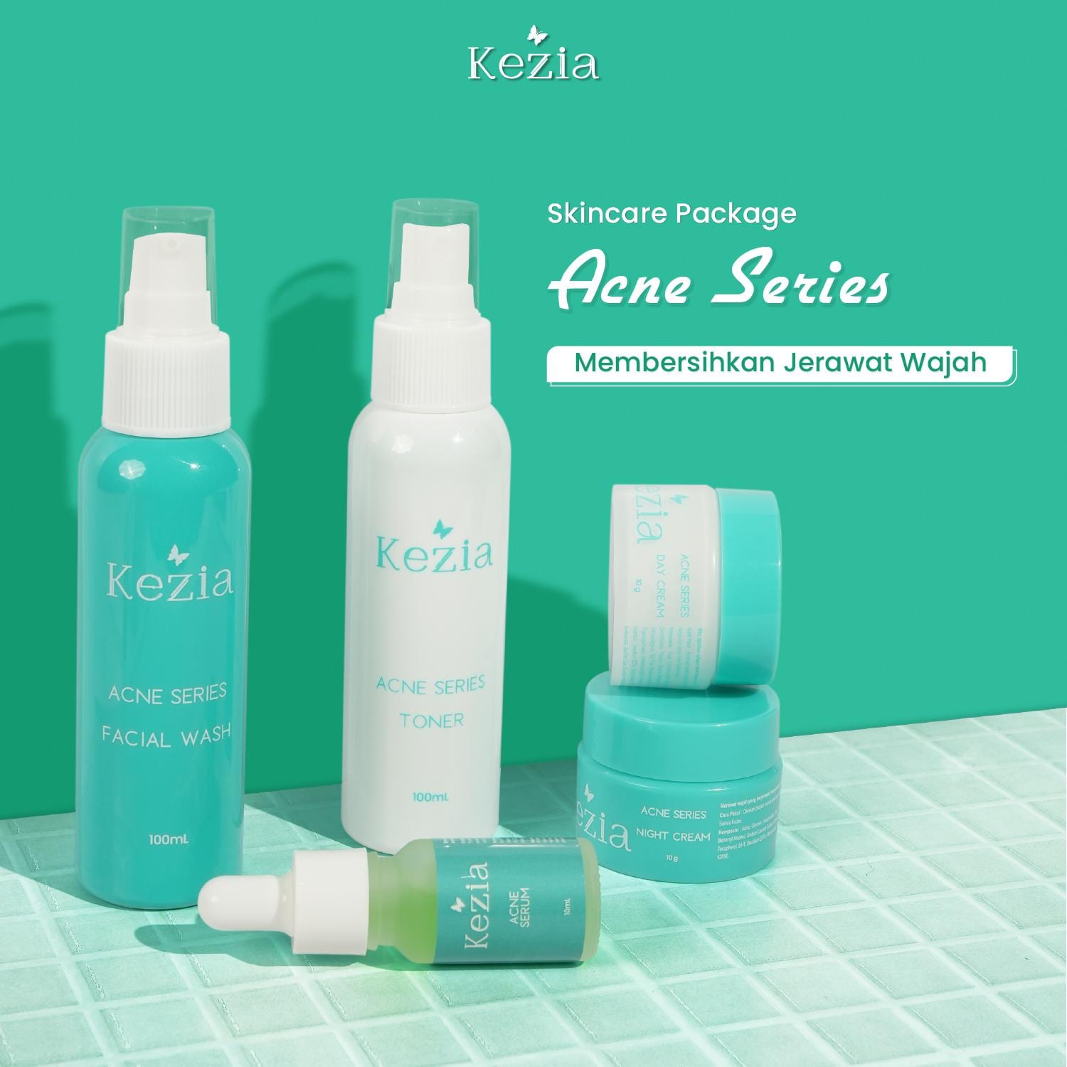 KEZIA Beauty - Paket ACNE TO GLOW (FREE 2 SR ACNE+NC ACNE+CLOUD PADS)
