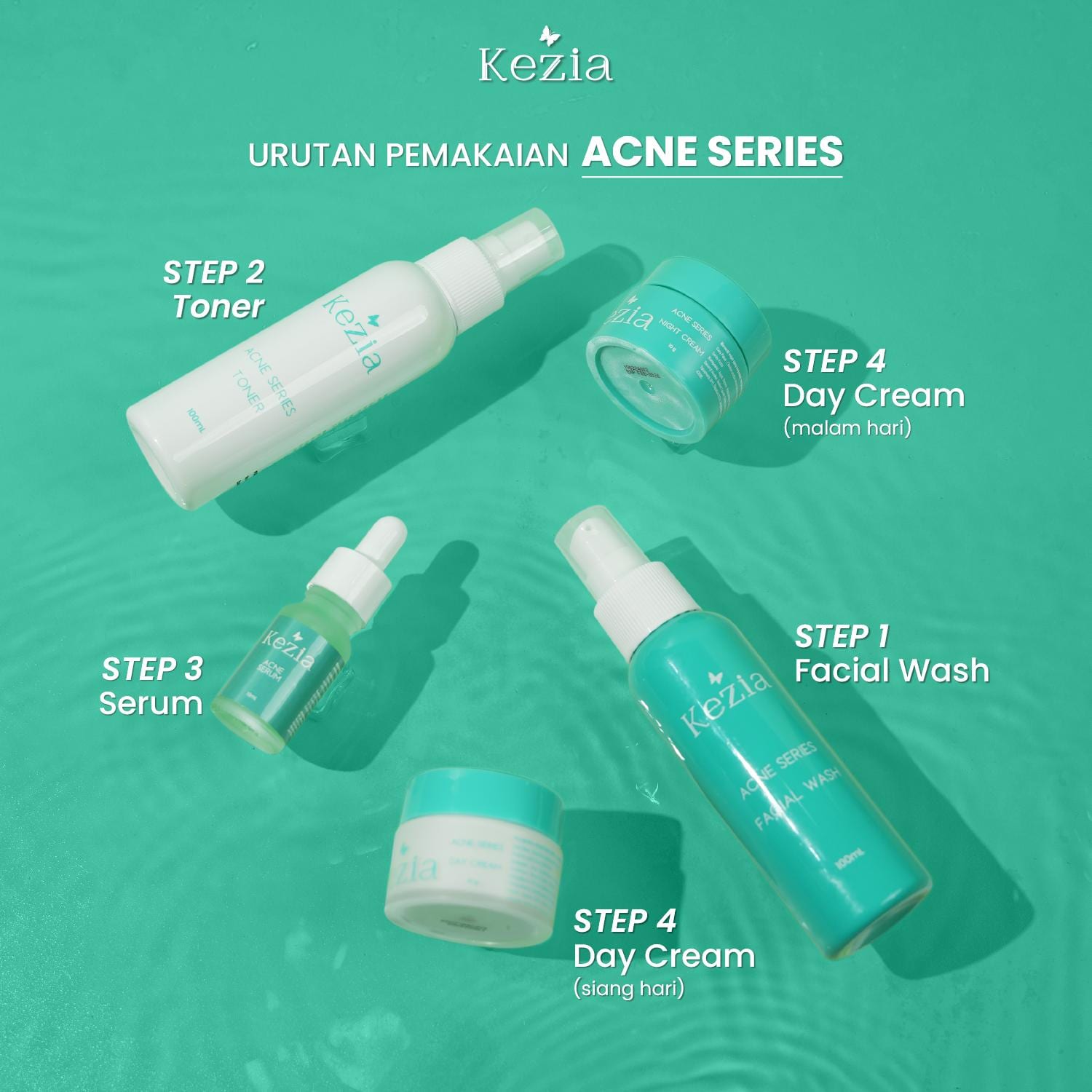 KEZIA Beauty - Serum ACNE NEW SERIES (10 ML)(FREE 1 CLOUD PADS)