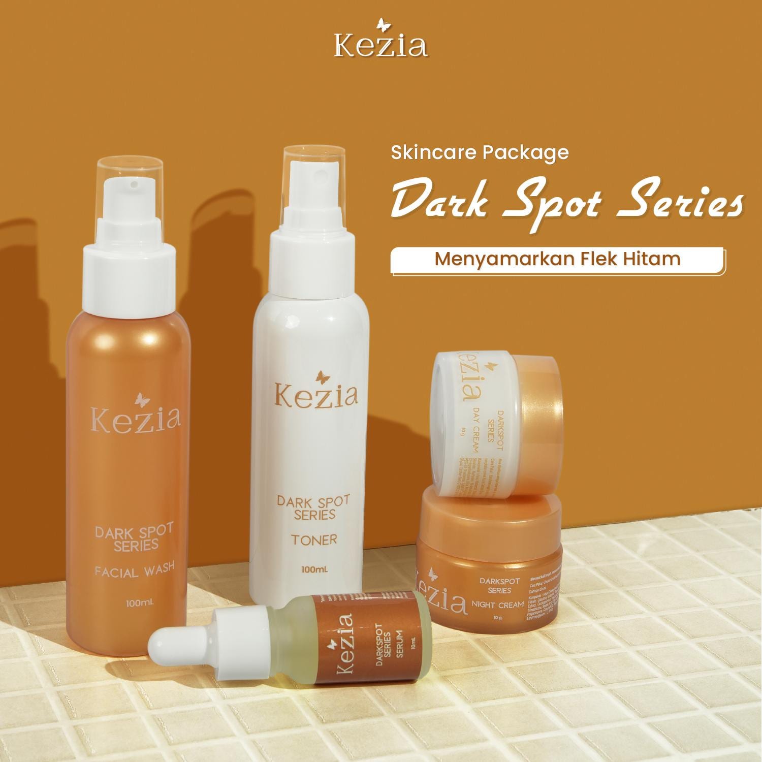 KEZIA Beauty - DARKSPOT PACKAGE SERIES - Paket Anti Flek Hitam ‎ (FREE 2 TONER DS+SR ACNE+CLOUD PADS)