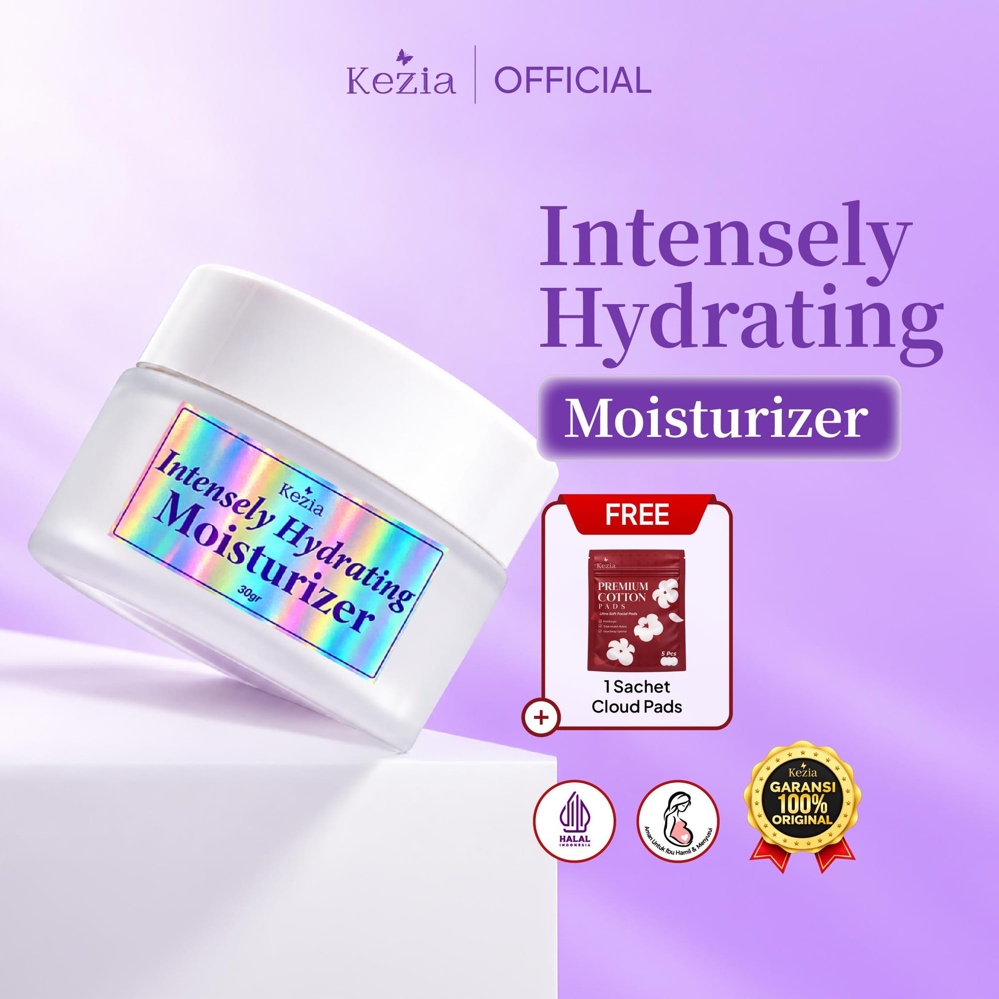 KEZIA Beauty - Intensely Hydrating Moisturizer 30gr (FREE 1 CLOUD PADS)