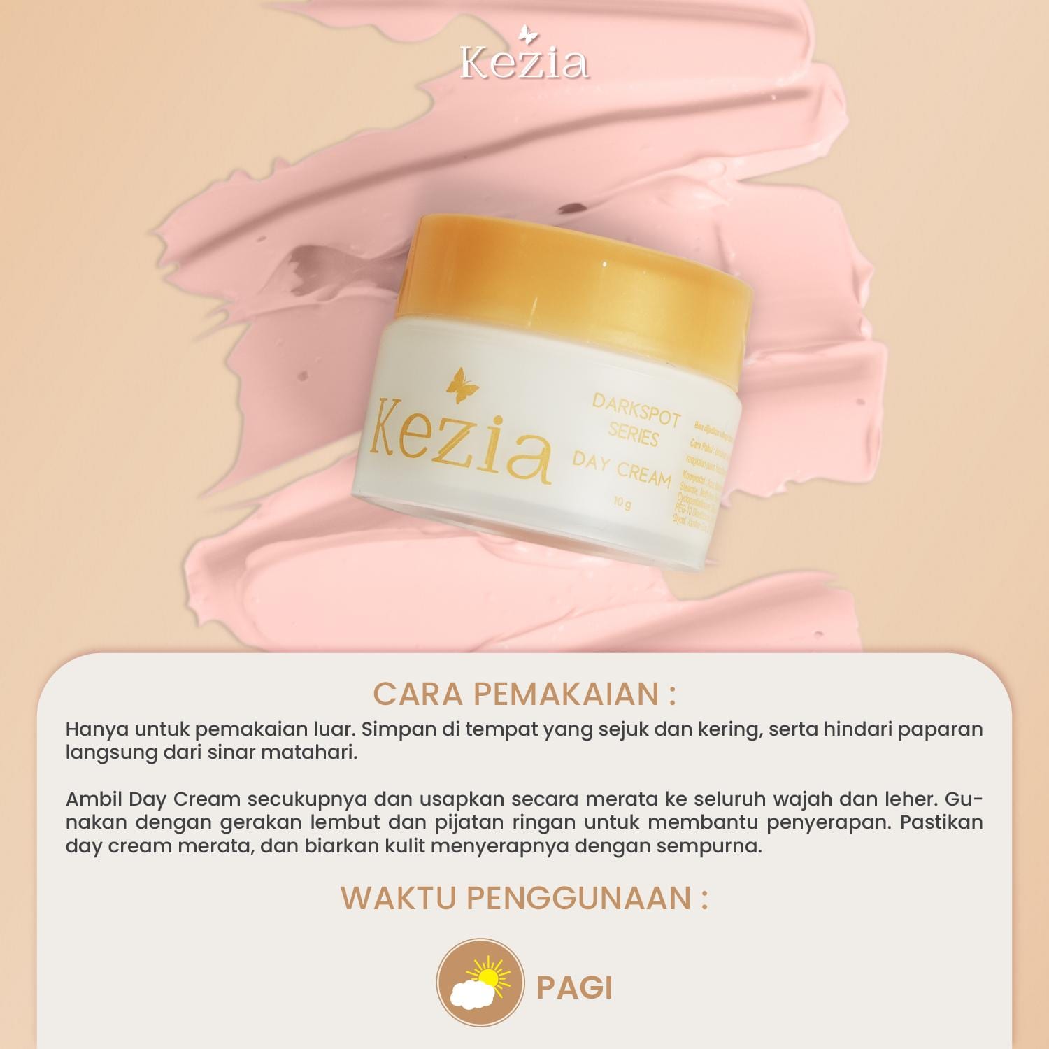 KEZIA Beauty NEW Day Cream Dark Spot - Pelembap Cream Siang Mencegah Kerutan di Wajah dan SPF 30++