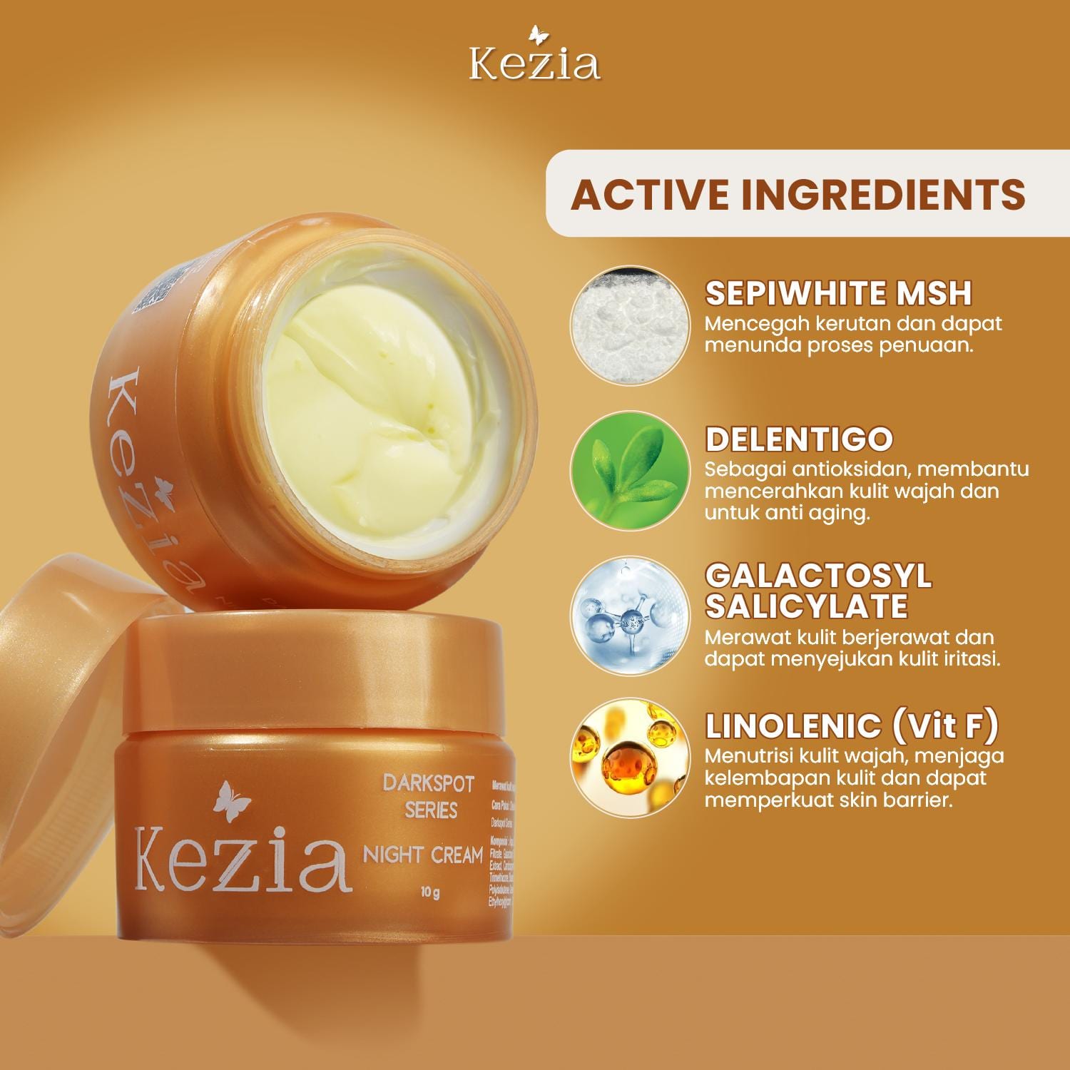 KEZIA Beauty - DARKSPOT PACKAGE SERIES - Paket Anti Flek Hitam ‎ (FREE 2 TONER DS+SR ACNE+CLOUD PADS)