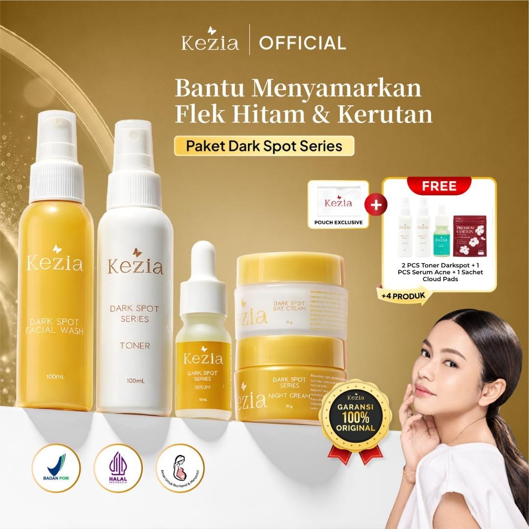 KEZIA Beauty - DARKSPOT PACKAGE SERIES - Paket Anti Flek Hitam ‎ (FREE 2 TONER DS+SR ACNE+CLOUD PADS)