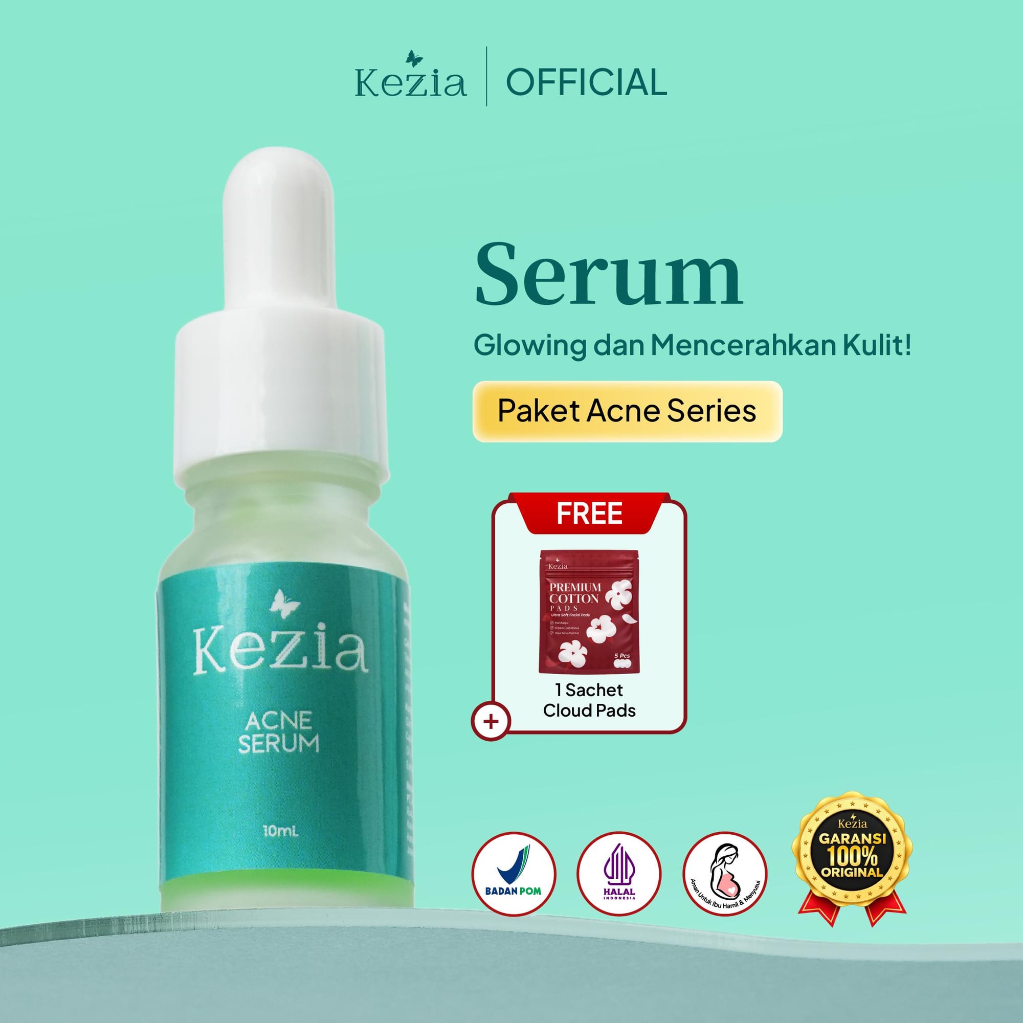 KEZIA Beauty - Serum ACNE NEW SERIES (10 ML)(FREE 1 CLOUD PADS)