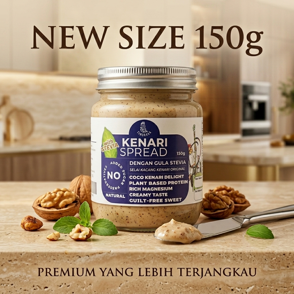 Selai Kacang Kenari Chokelat - Original dan Unsweetened Timurasa 150 gr