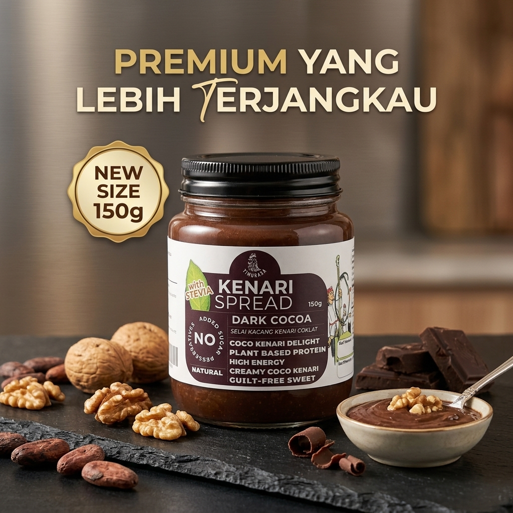 Selai Kacang Kenari Chokelat - Original dan Unsweetened Timurasa 150 gr