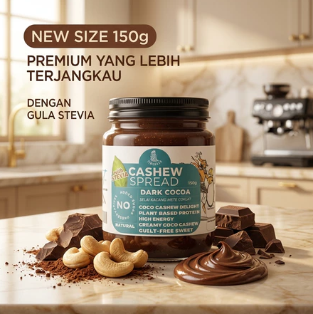 Selai Kacang Mete Cokelat + Stevia Timurasa 150gr