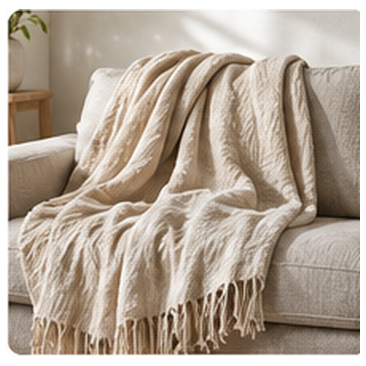 Linen Throw Blanket