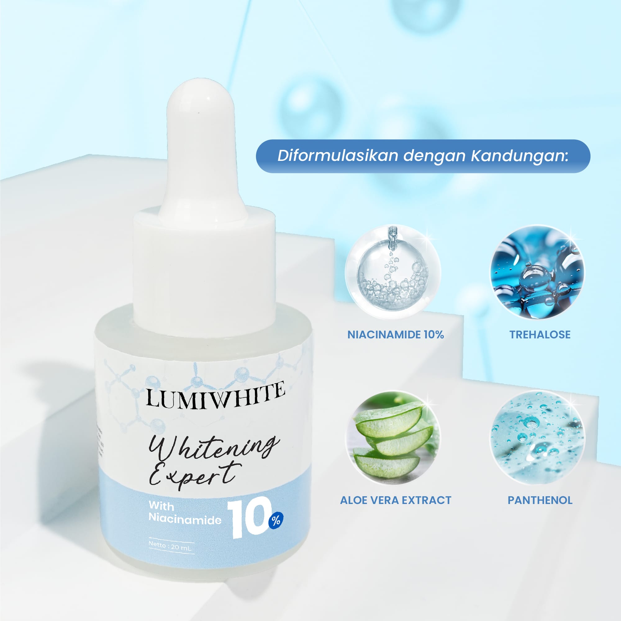 LUMIWHITE - Whitening Expert With Niacinamide 10% Serum 20ml  (FREE 1 CLOUD PADS)