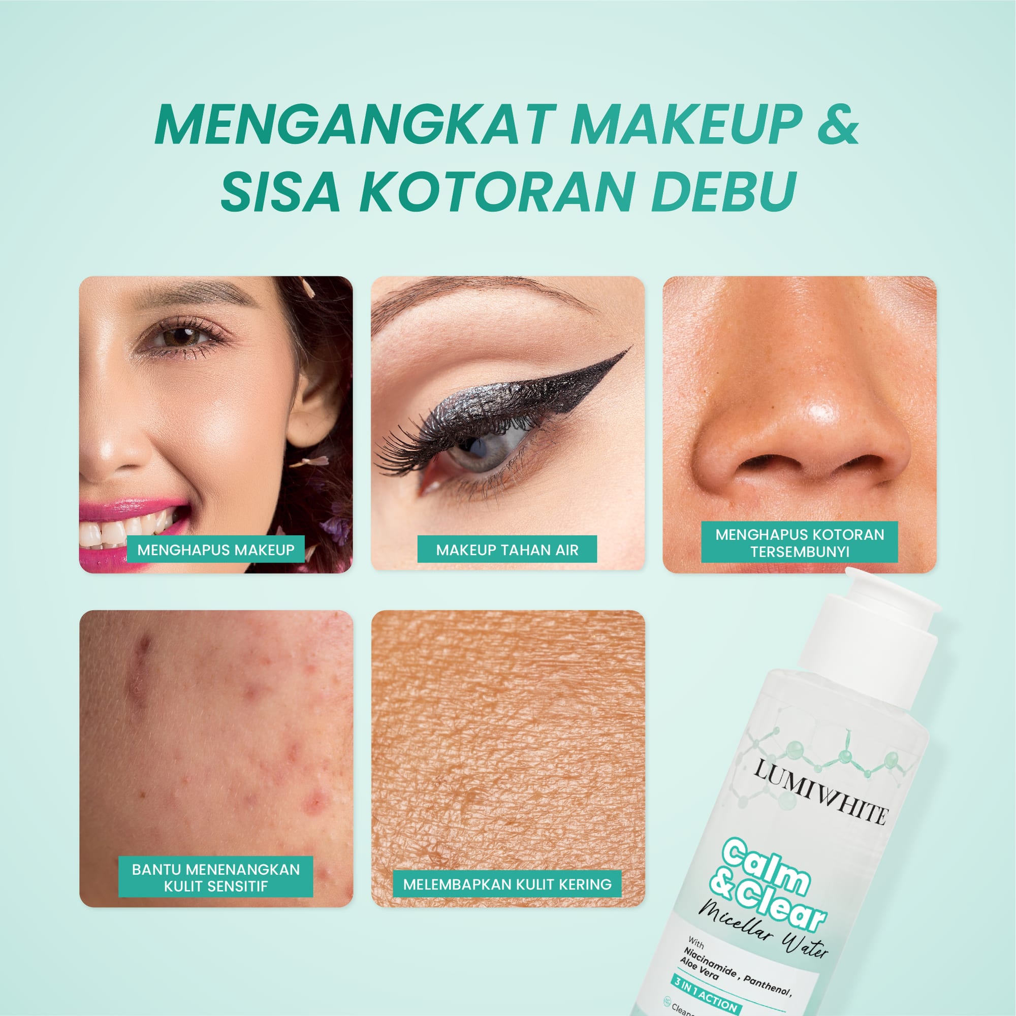 LUMIWHITE - Micellar Water Calm & Clear 100ml (FREE 1 CLOUD PADS)