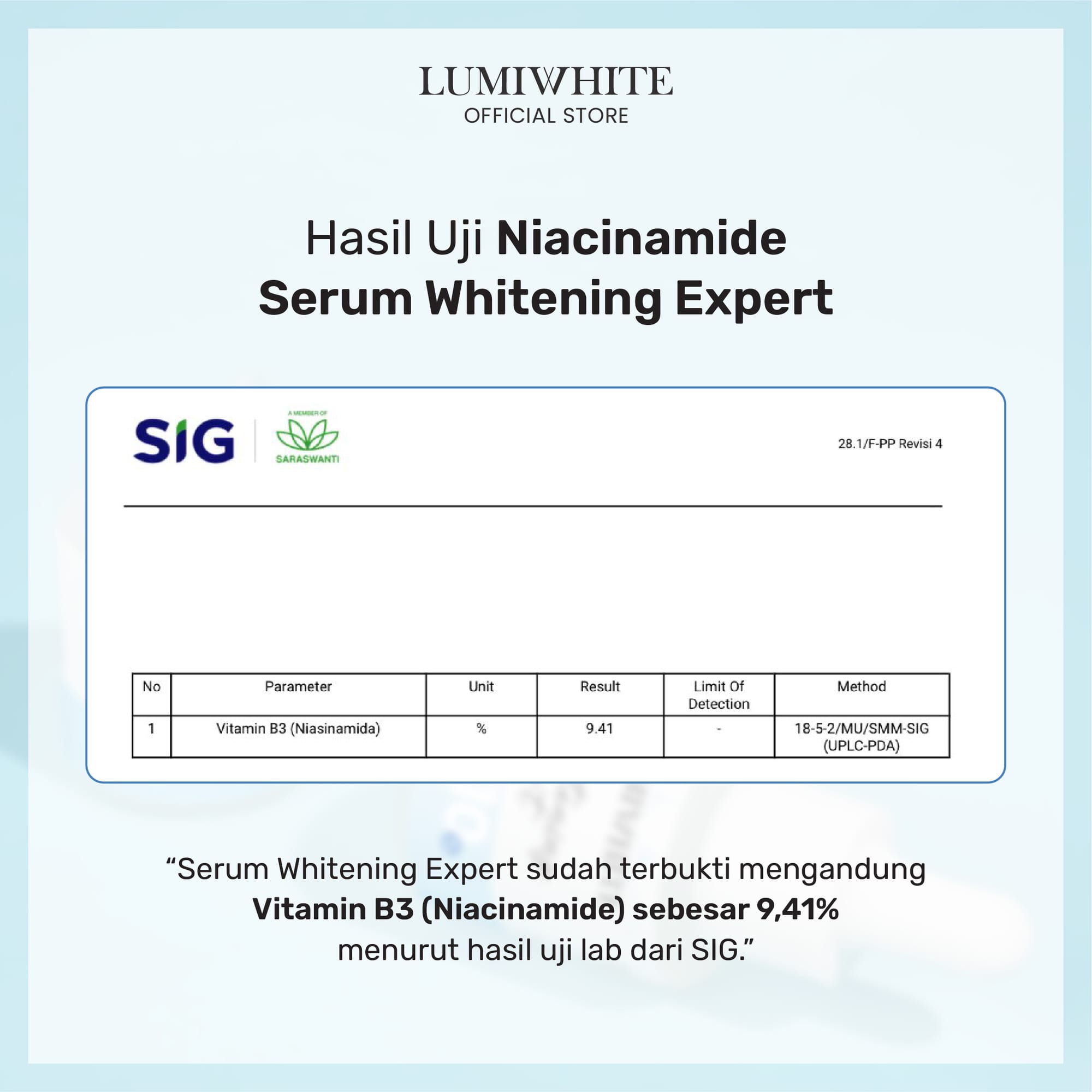 LUMIWHITE - Whitening Expert With Niacinamide 10% Serum 20ml  (FREE 1 CLOUD PADS)