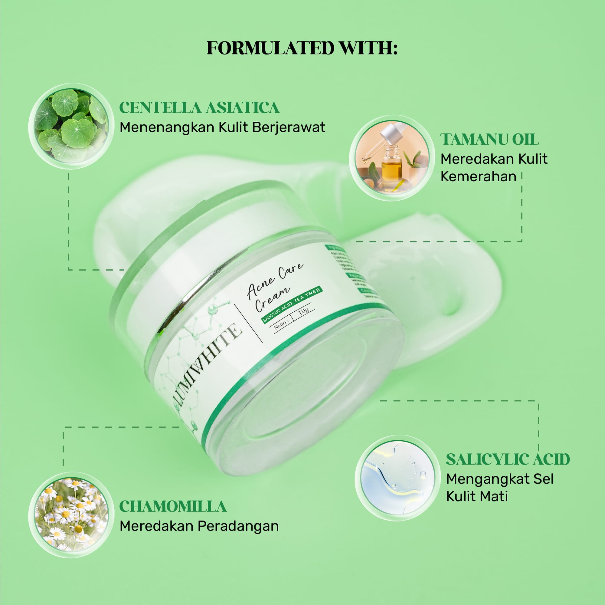 LUMIWHITE - Acne Care Cream  - Mengatasi Jerawat (FREE 1 CLOUD PADS)