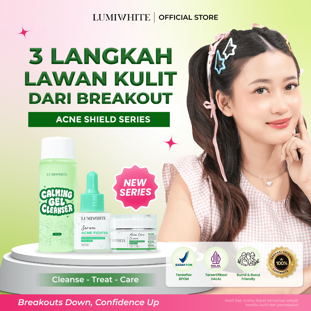  LUMIWHITE - Paket Acne Shield Series (FREE 1 SACHET RNDM+CLOUD PADS+POUCH)