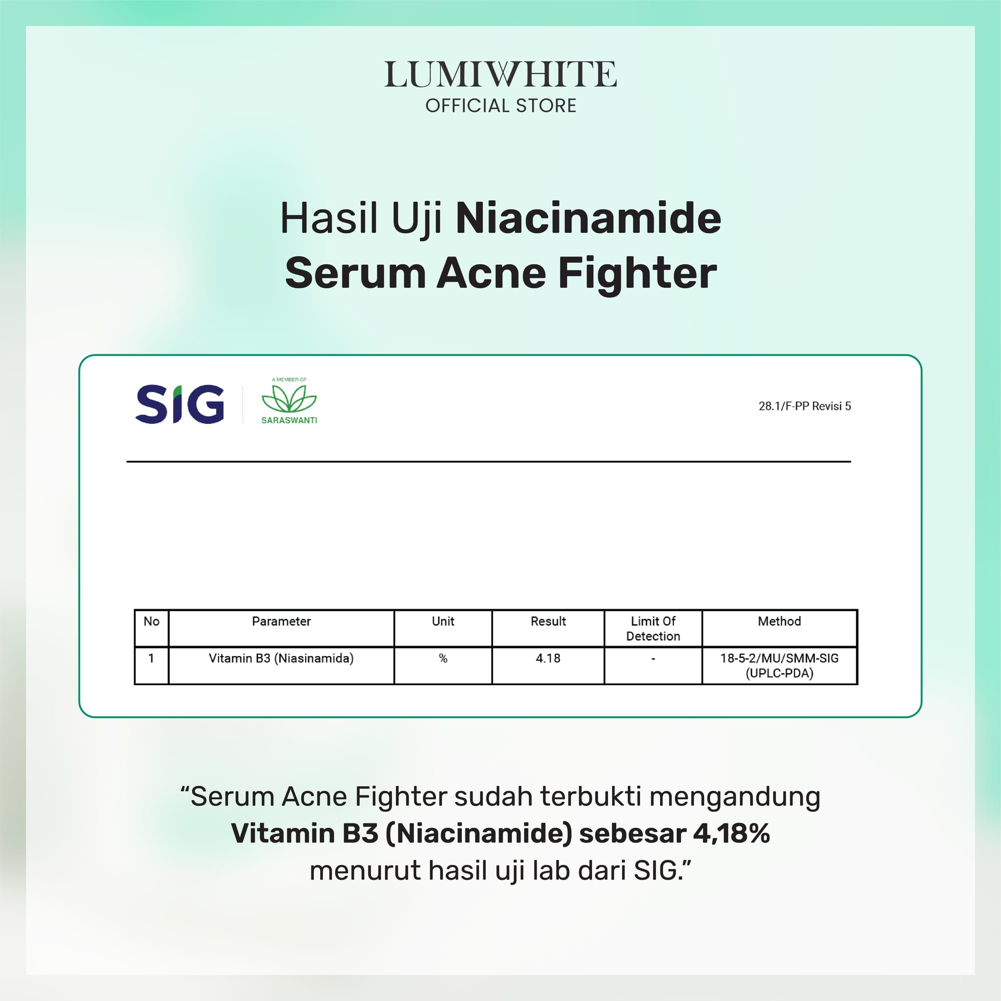 LUMIWHITE - Acne Fighter Serum 20ml (Wajah Berjerawat, Memudarkan)  (FREE 1 CLOUD PADS)