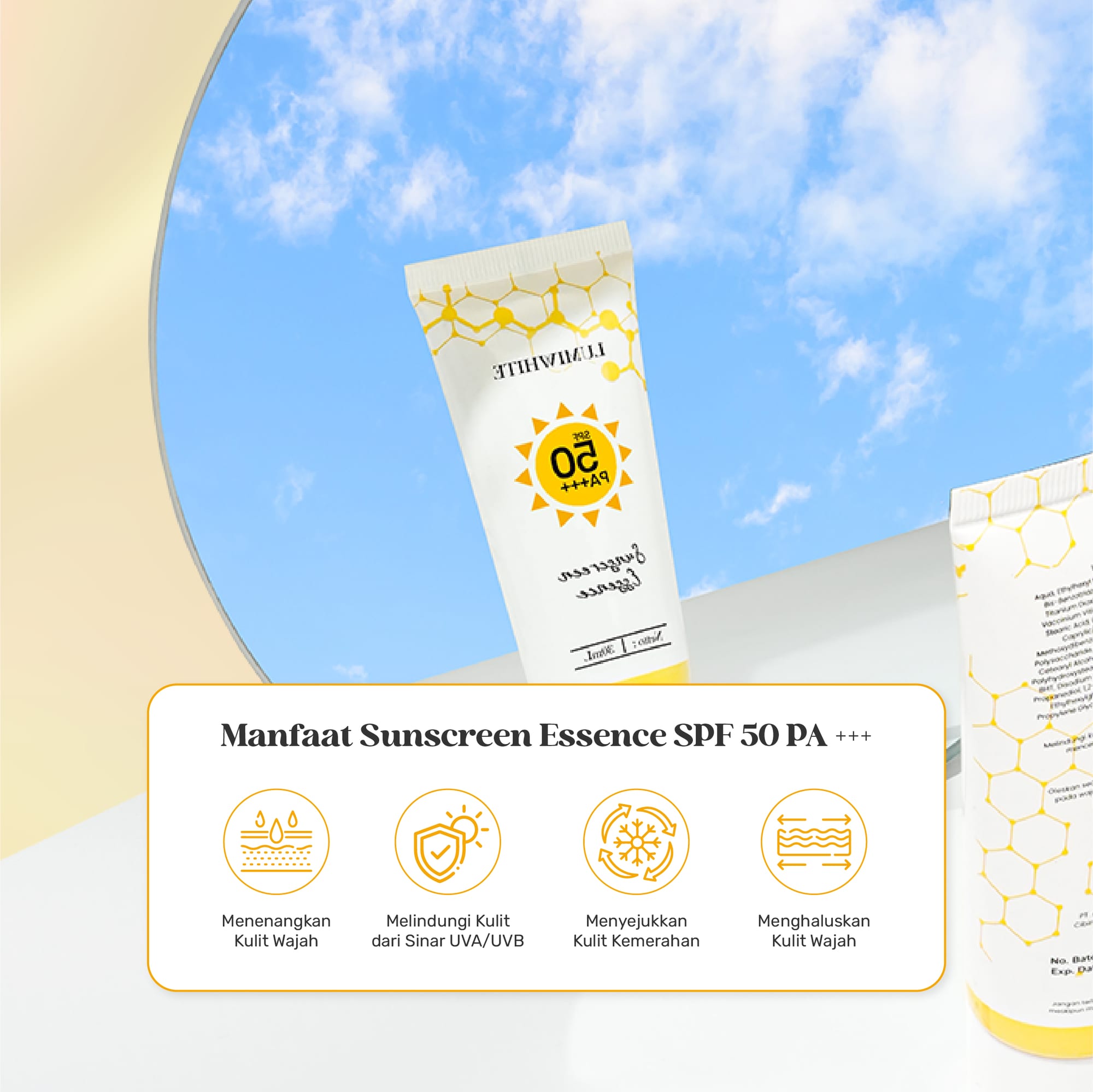 LUMIWHITE - Sunscreen Essence SPF 50 PA+++  (FREE 1 CLOUD PADS)