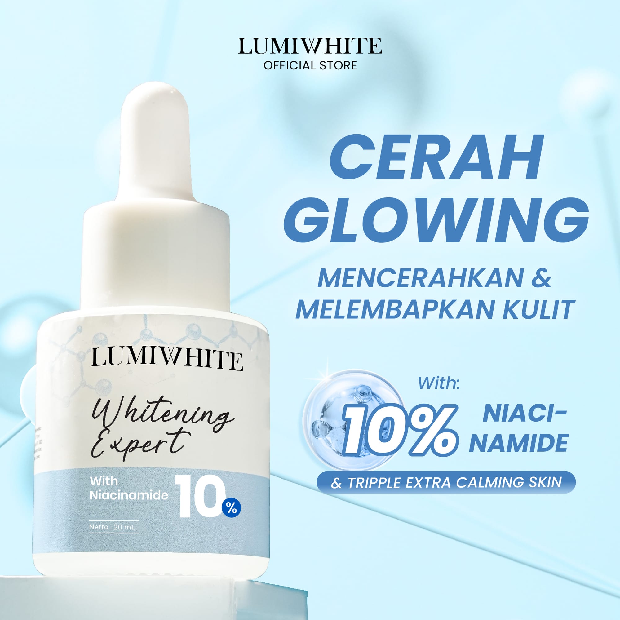 LUMIWHITE - Whitening Expert With Niacinamide 10% Serum 20ml  (FREE 1 CLOUD PADS)