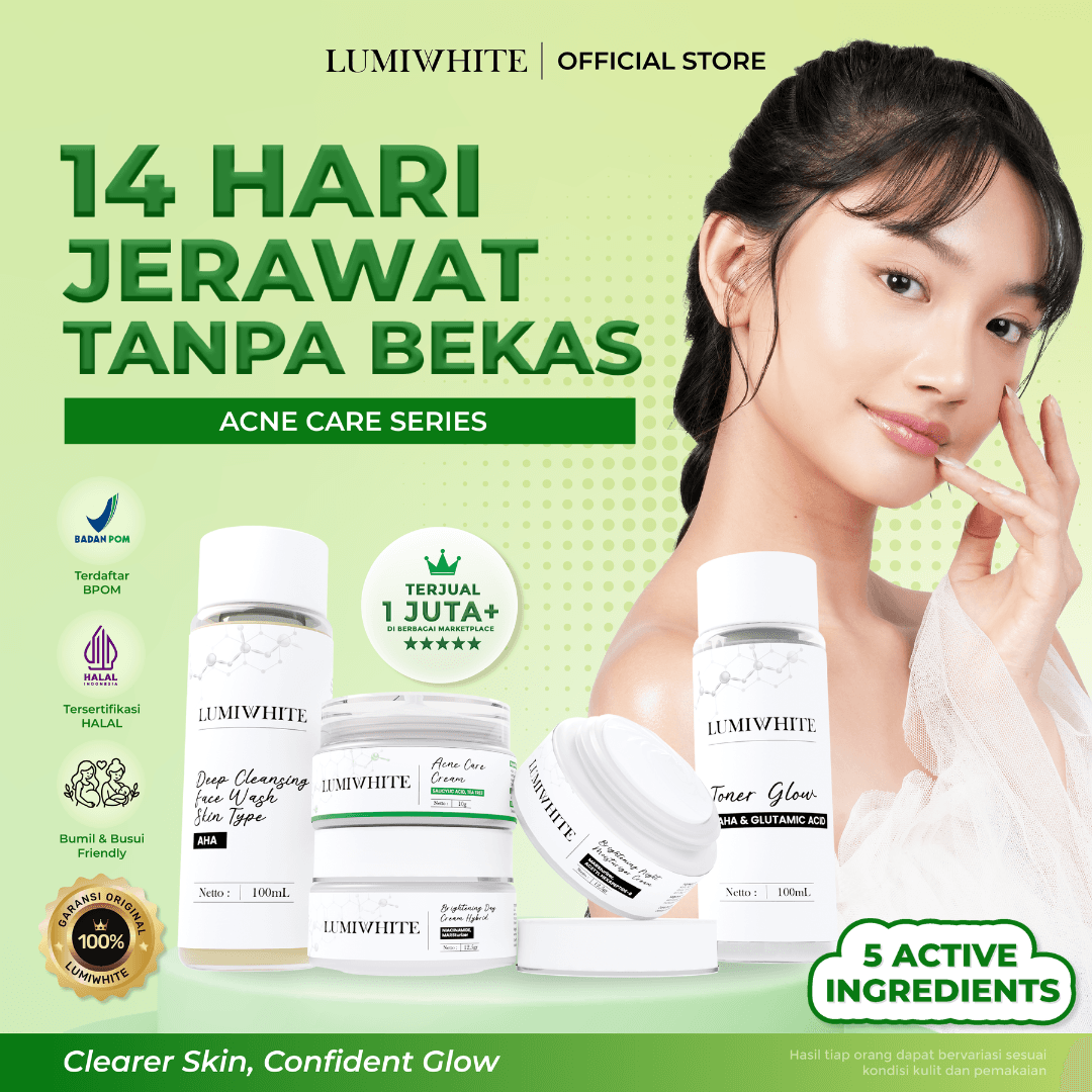 LUMIWHITE - Paket Acne Care (FREE 1 SACHET RNDM+CLOUD PADS+POUCH)