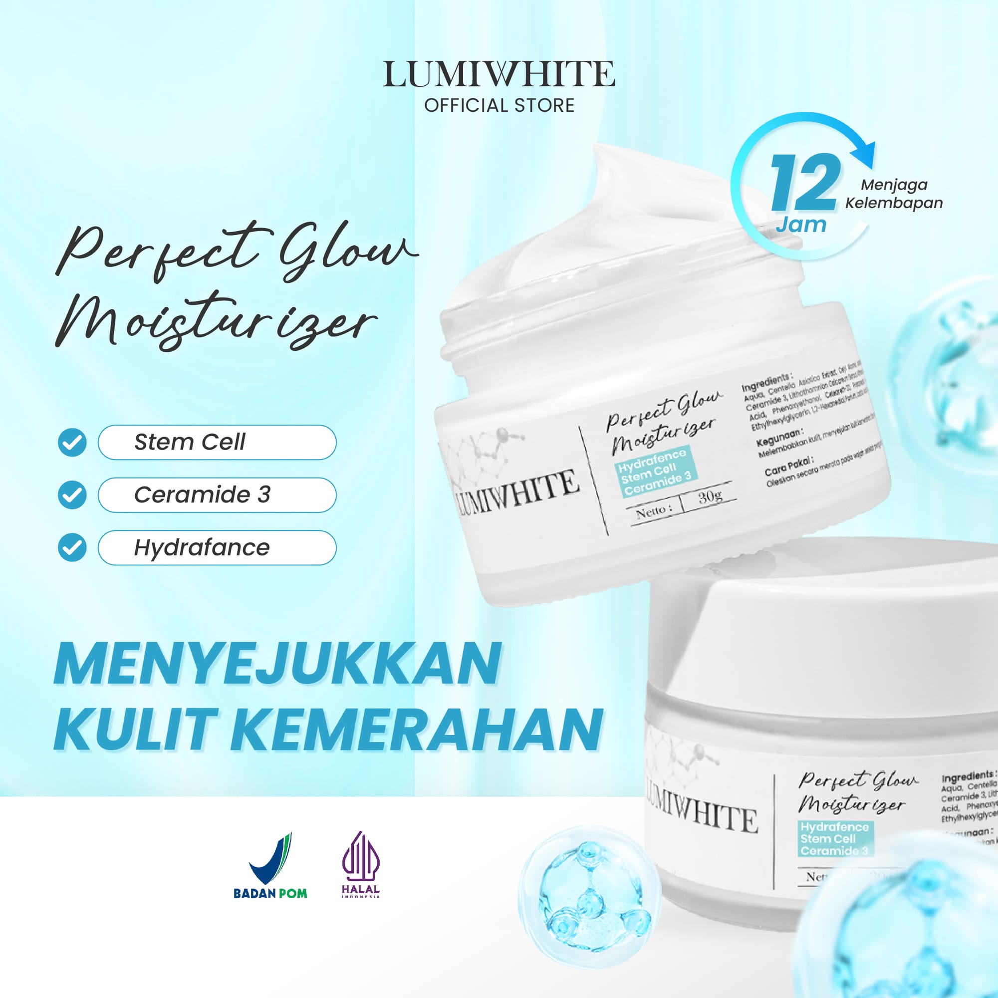 LUMIWHITE - Perfect Glow Moisturizer 30gr  (FREE 1 CLOUD PADS)