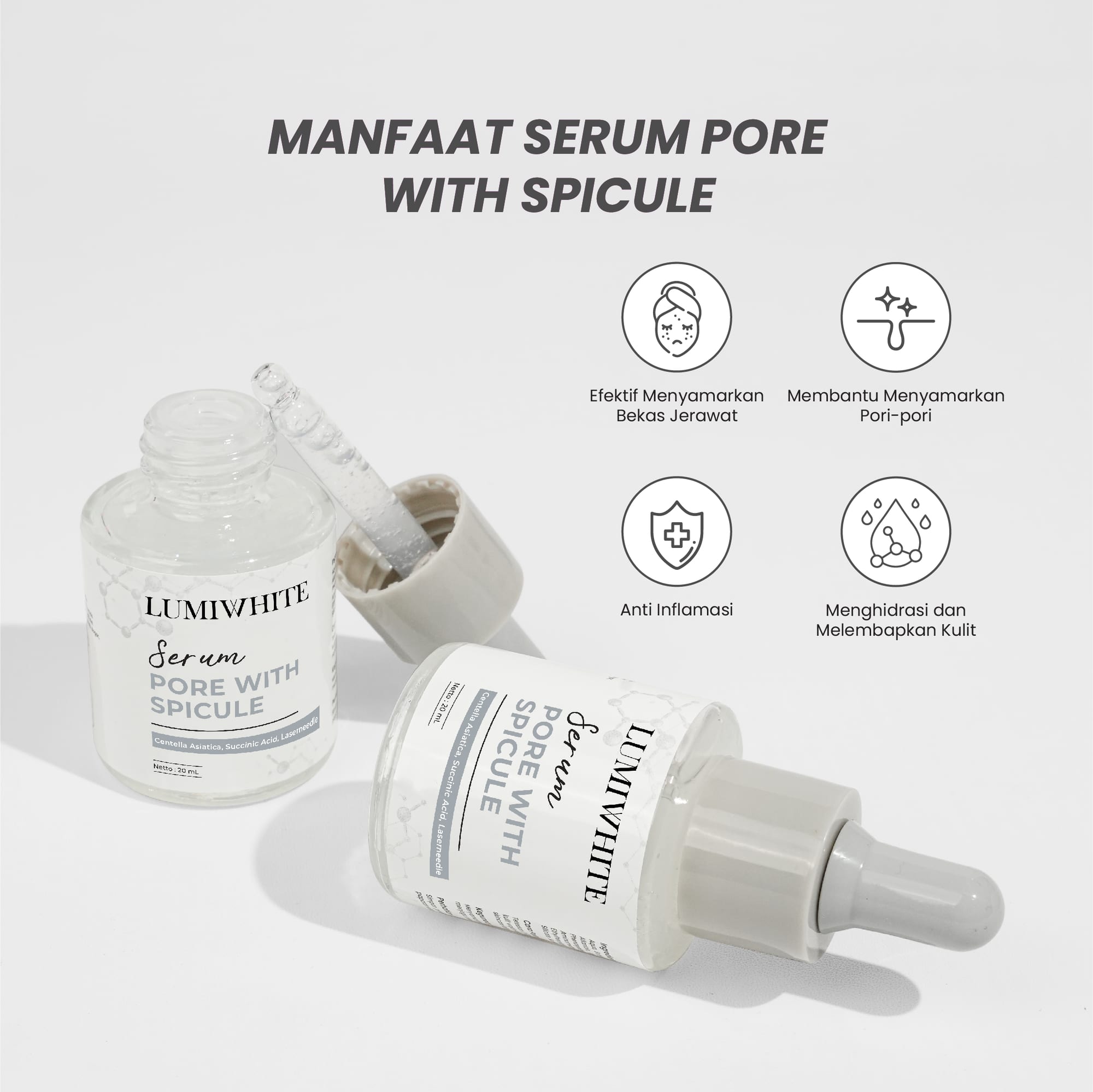LUMIWHITE - Pore With Spicule Serum 20ml  (FREE 1 CLOUD PADS)