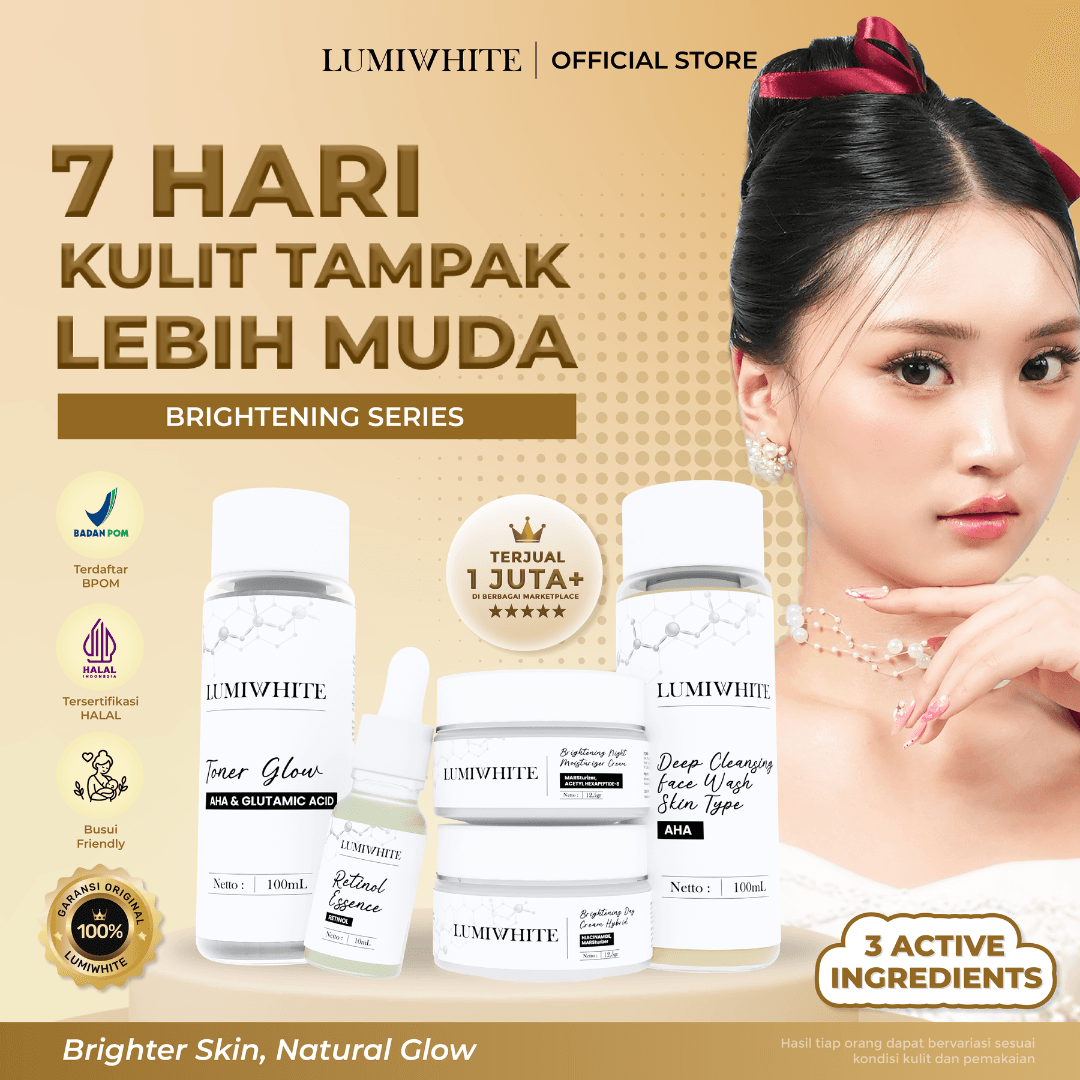 LUMIWHITE - Paket Brightening Series (FREE 1 SACHET RNDM+CLOUD PADS+POUCH)