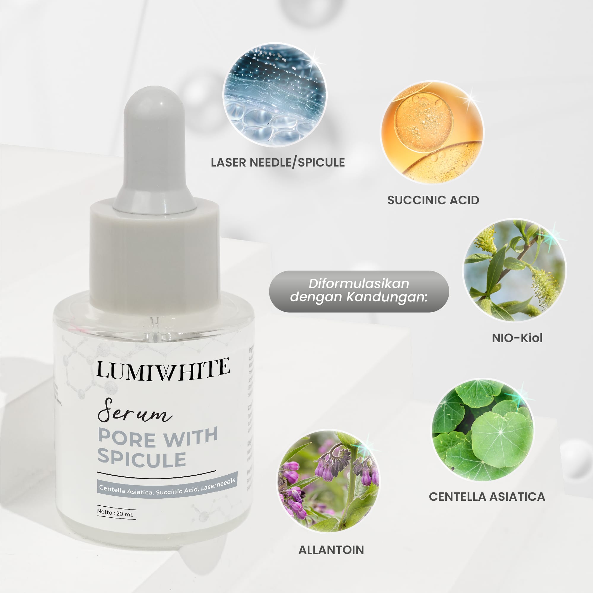 LUMIWHITE - Pore With Spicule Serum 20ml  (FREE 1 CLOUD PADS)