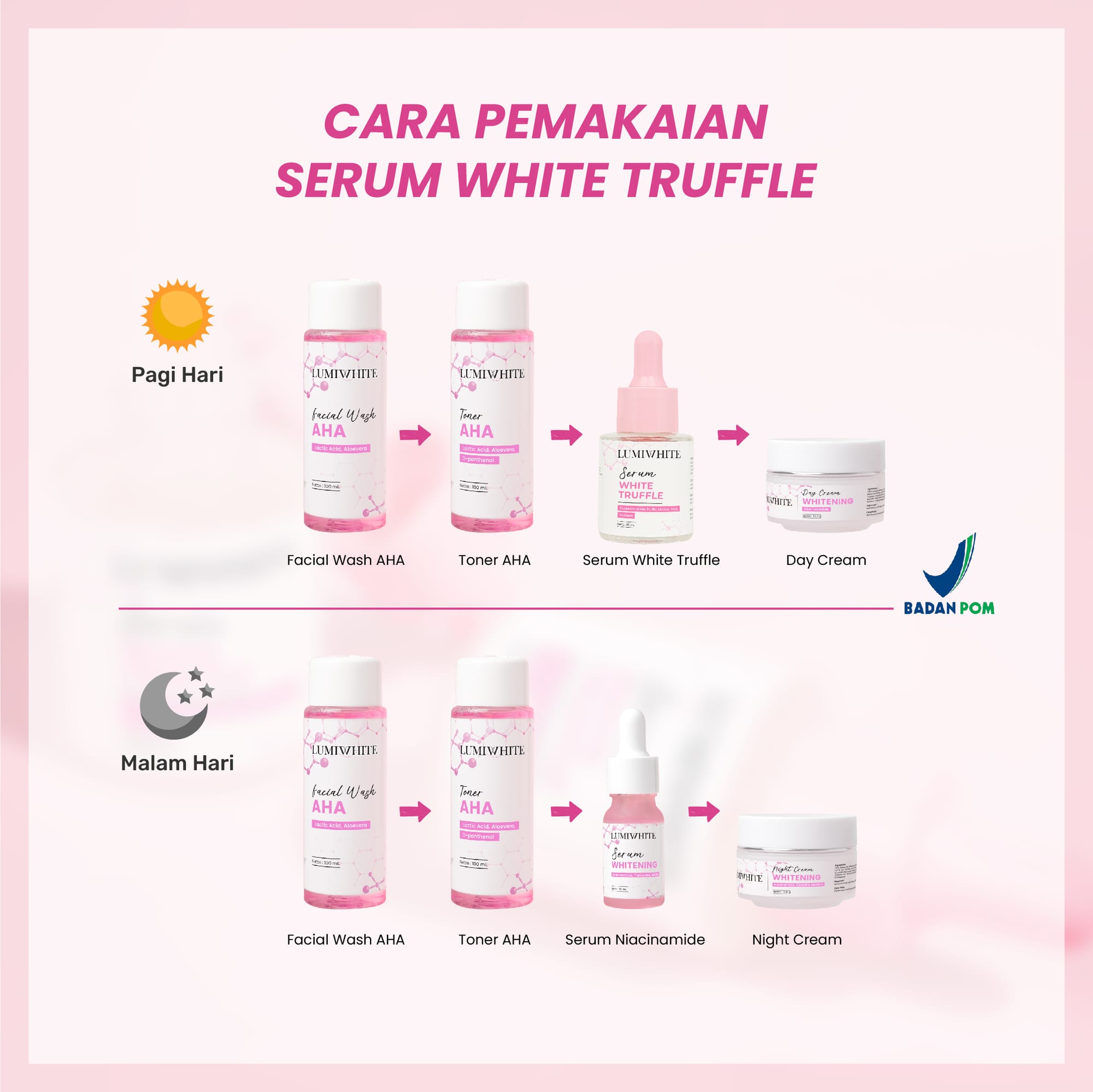 LUMIWHITE - White Truffle Serum 20ml (Menyamarkan kerutan & garis halus) (FREE 1 CLOUD PADS)