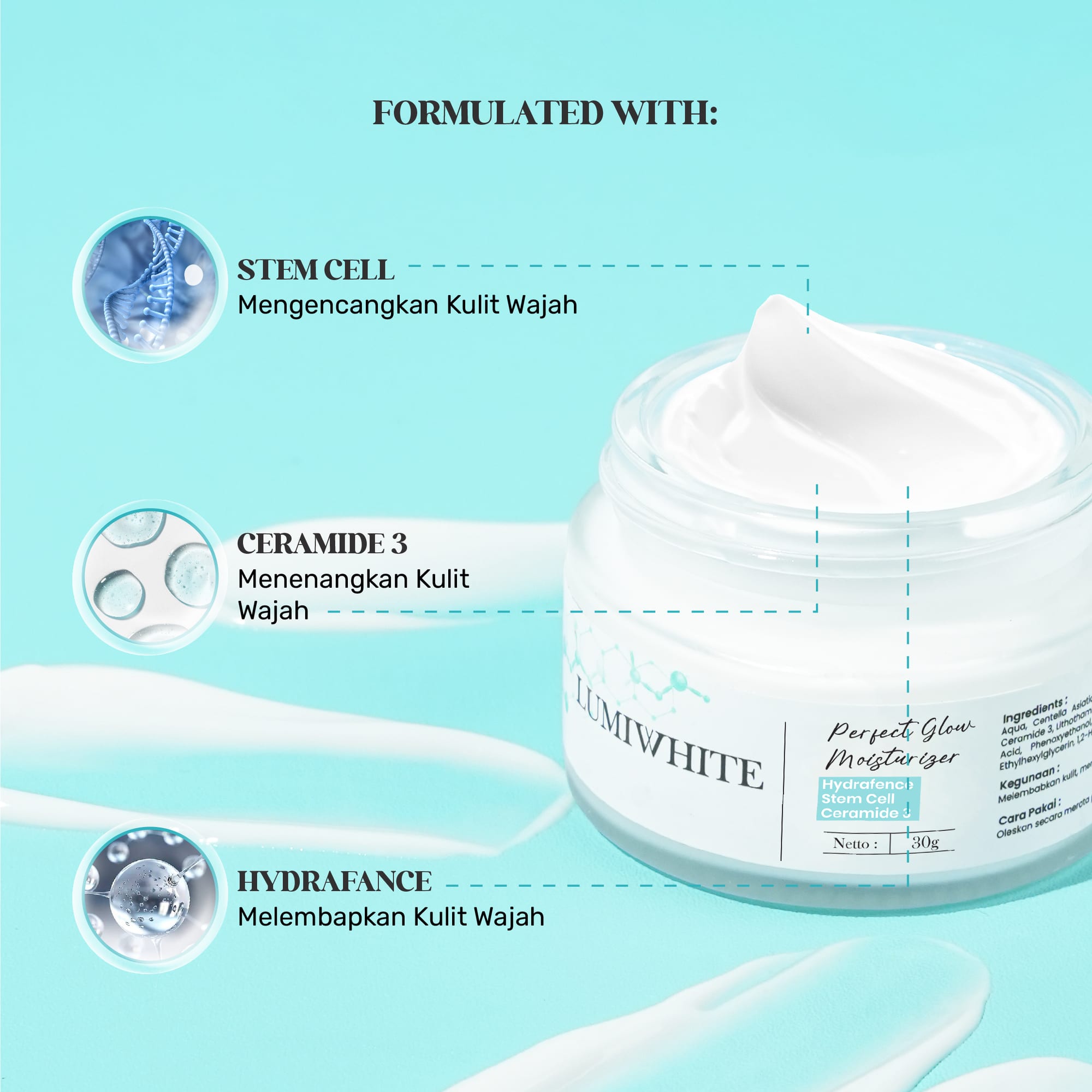 LUMIWHITE - Perfect Glow Moisturizer 30gr  (FREE 1 CLOUD PADS)