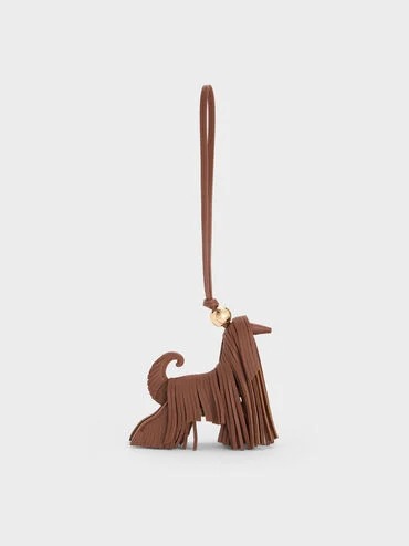 Charm Dog Fringed Leather - Chocolate