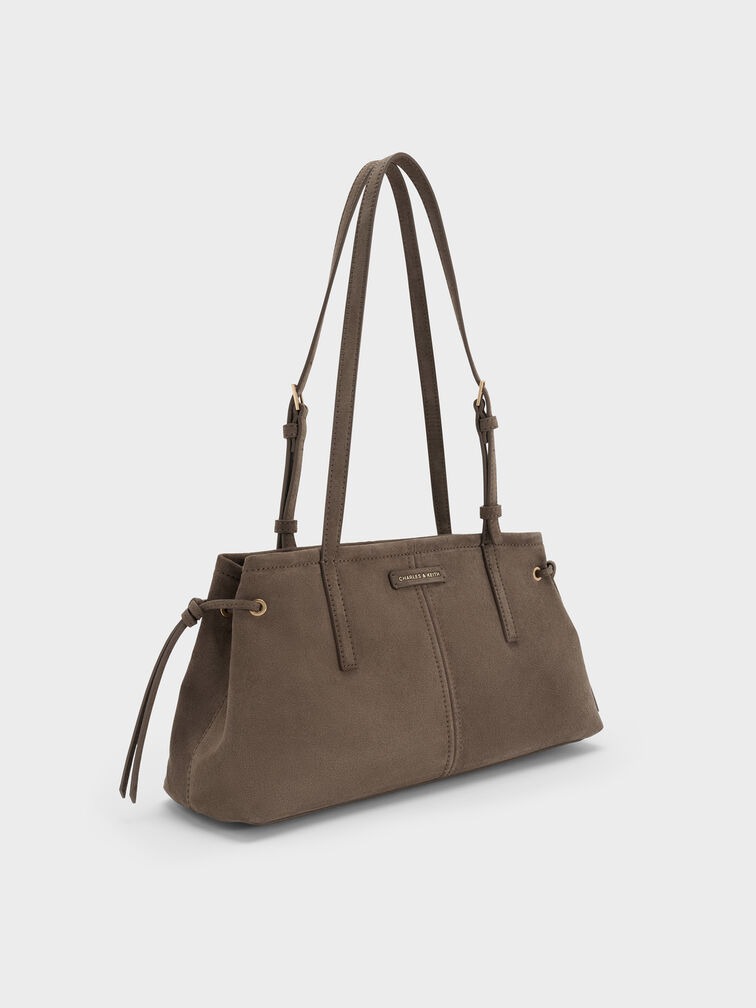 Tas Bahu Elongated-Handle Noane - Stone Grey