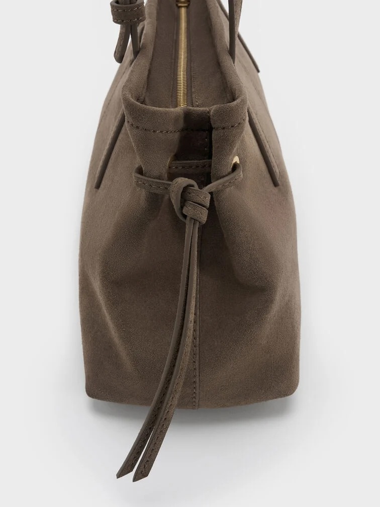 Tas Bahu Elongated-Handle Noane - Stone Grey