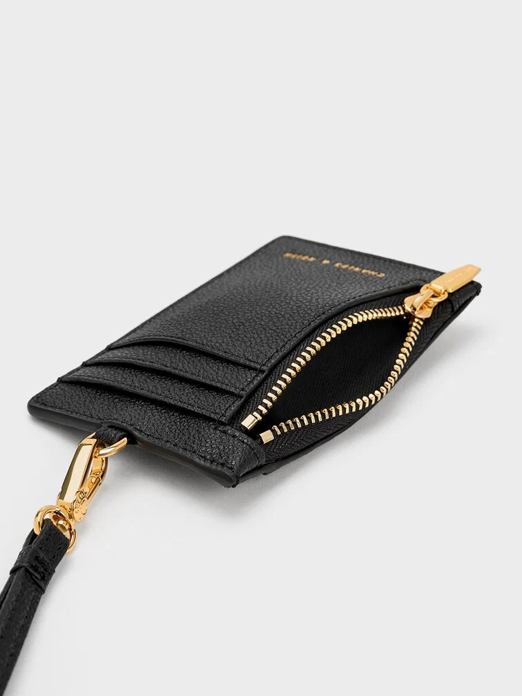 Card Holder Side Zip - Black