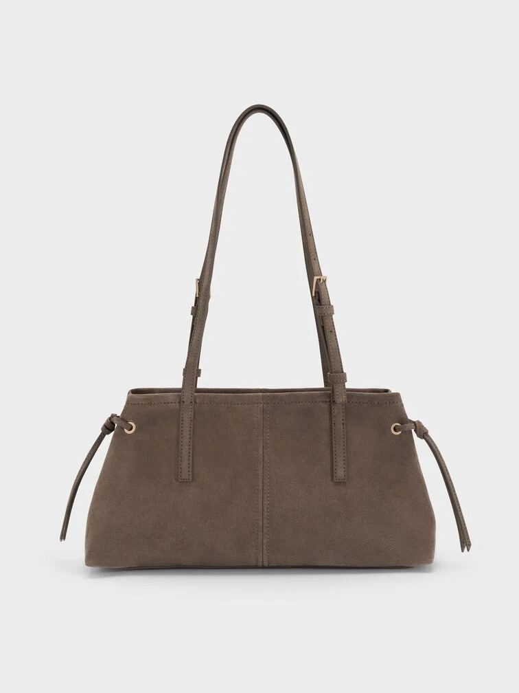 Tas Bahu Elongated-Handle Noane - Stone Grey