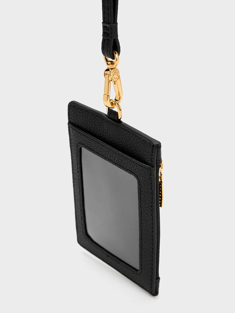 Card Holder Side Zip - Black